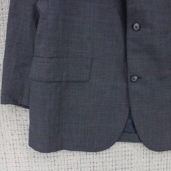 Brook Brothers Blazer Mens Size 41R Navy Blue/Gray Wool Three Button Front - Picture 4 of 10